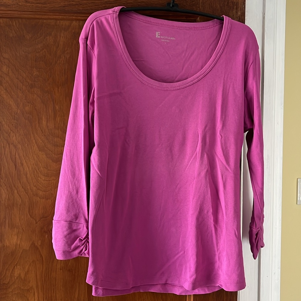 Elliot Lauren Women's Pink Top 3/4 Sleeve